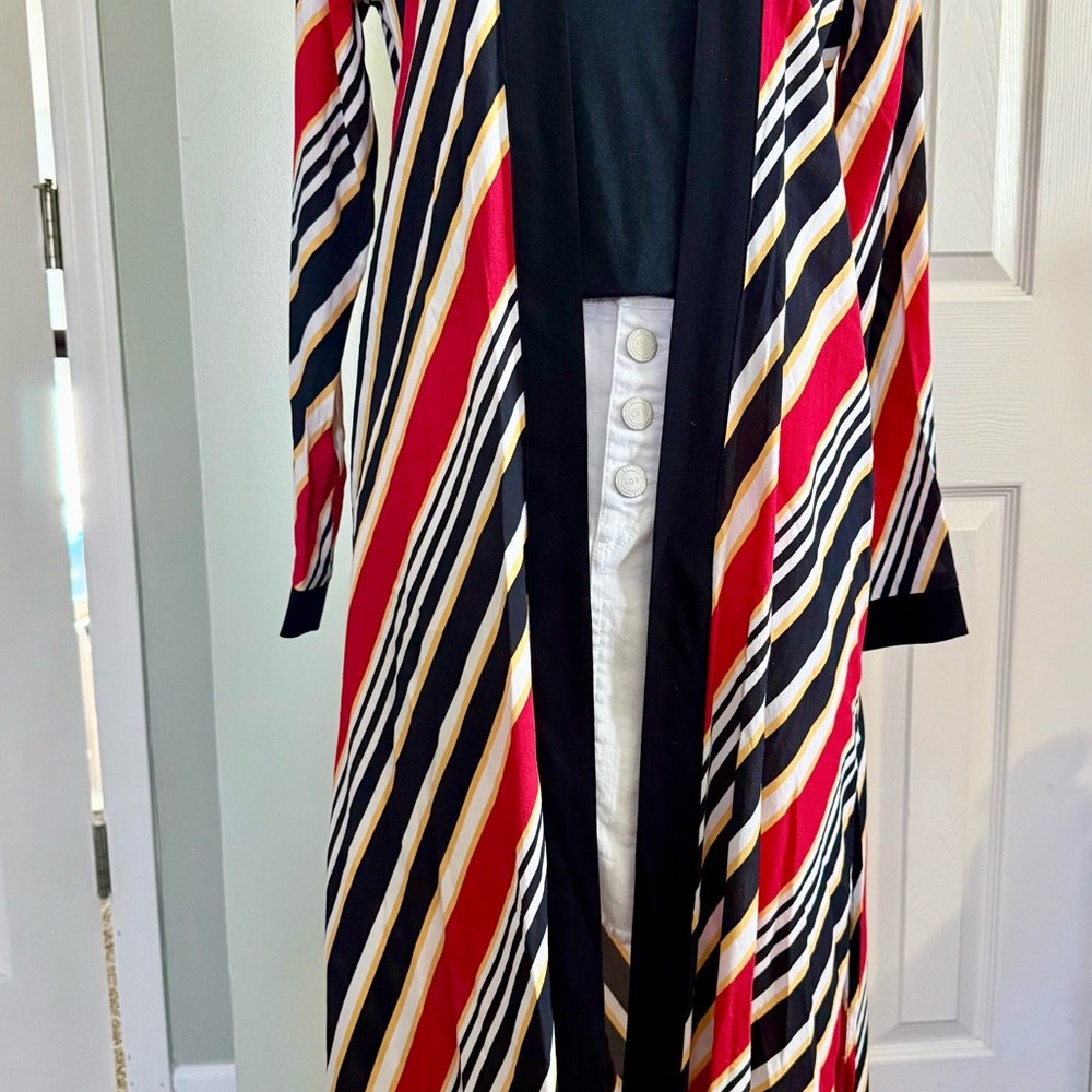 NWT Lush Striped Cape in Red, Black, and White Size S/M